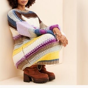 Paz Multicolor Striped Knit Dress